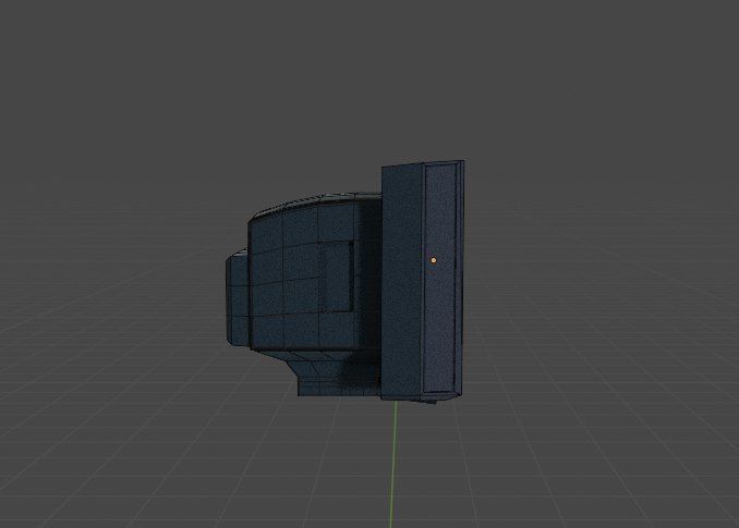 Low-poly CRT Televesion  Low-poly 3D model_9