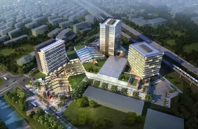 3Dmax fashion city commercial square building 235