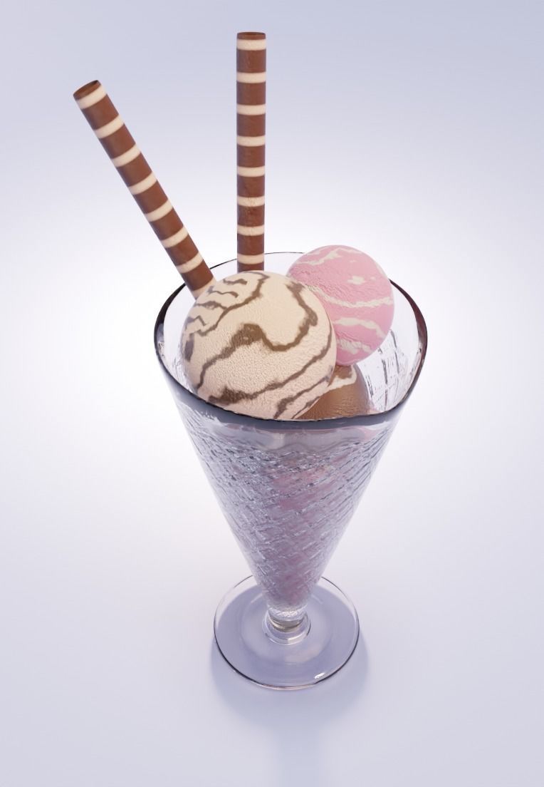 ice cream n glass model Free 3D model_3