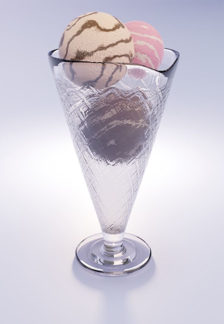 ice cream n glass model Free 3D model_2