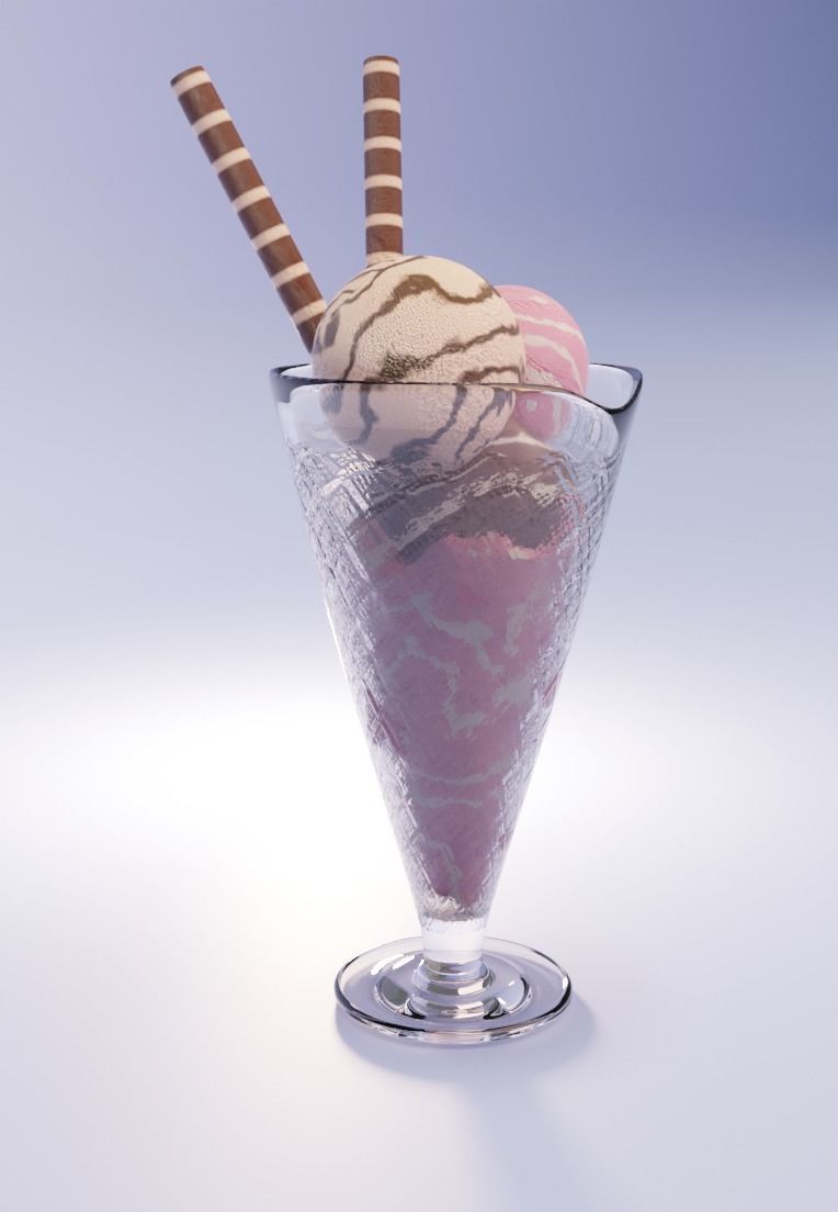 ice cream n glass model Free 3D model_1