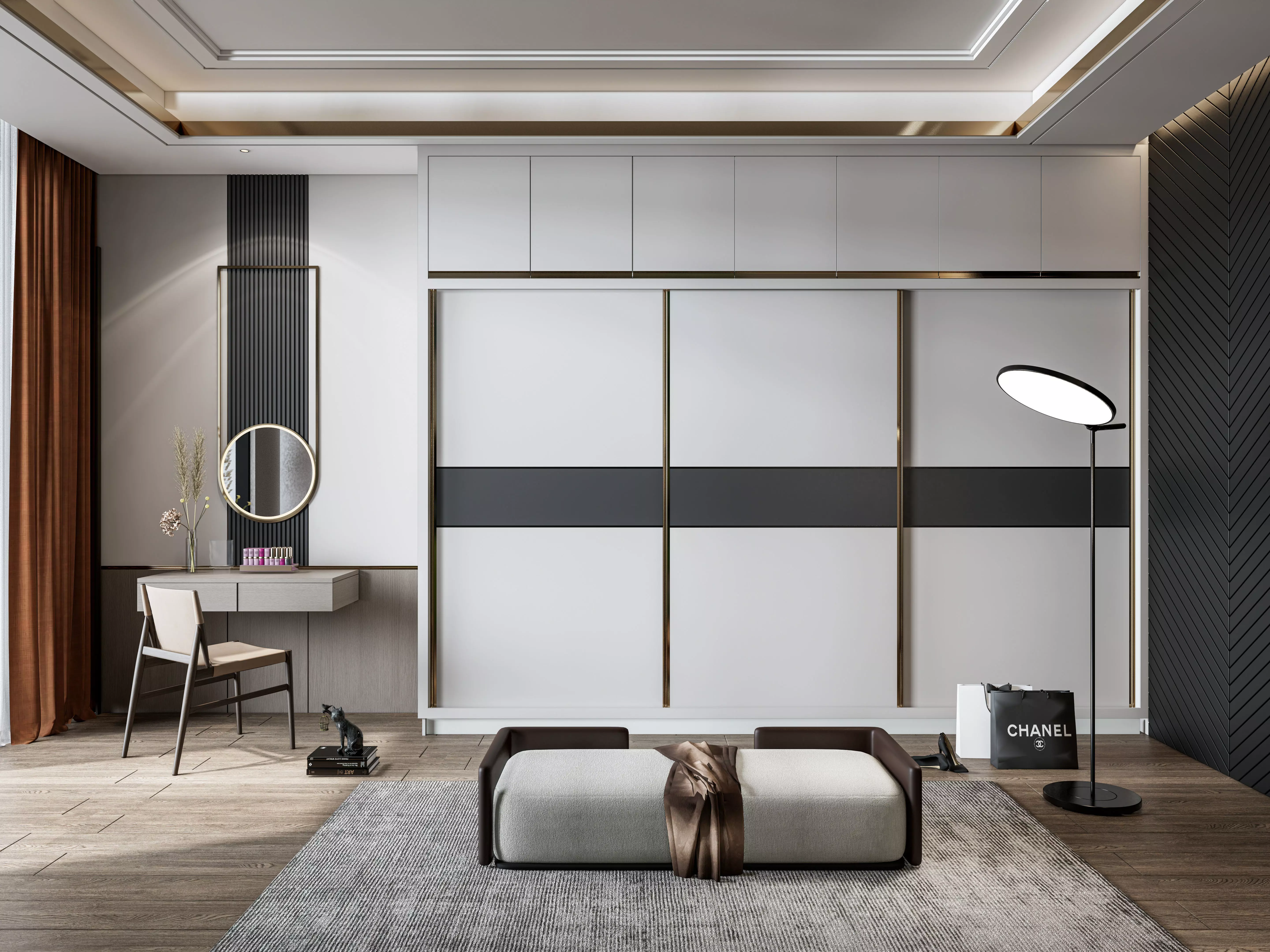 Dressing room  Wardrobe closet full Scene 3D model_0