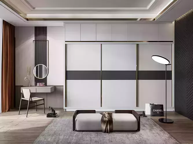 Dressing room  Wardrobe closet full Scene 3D model