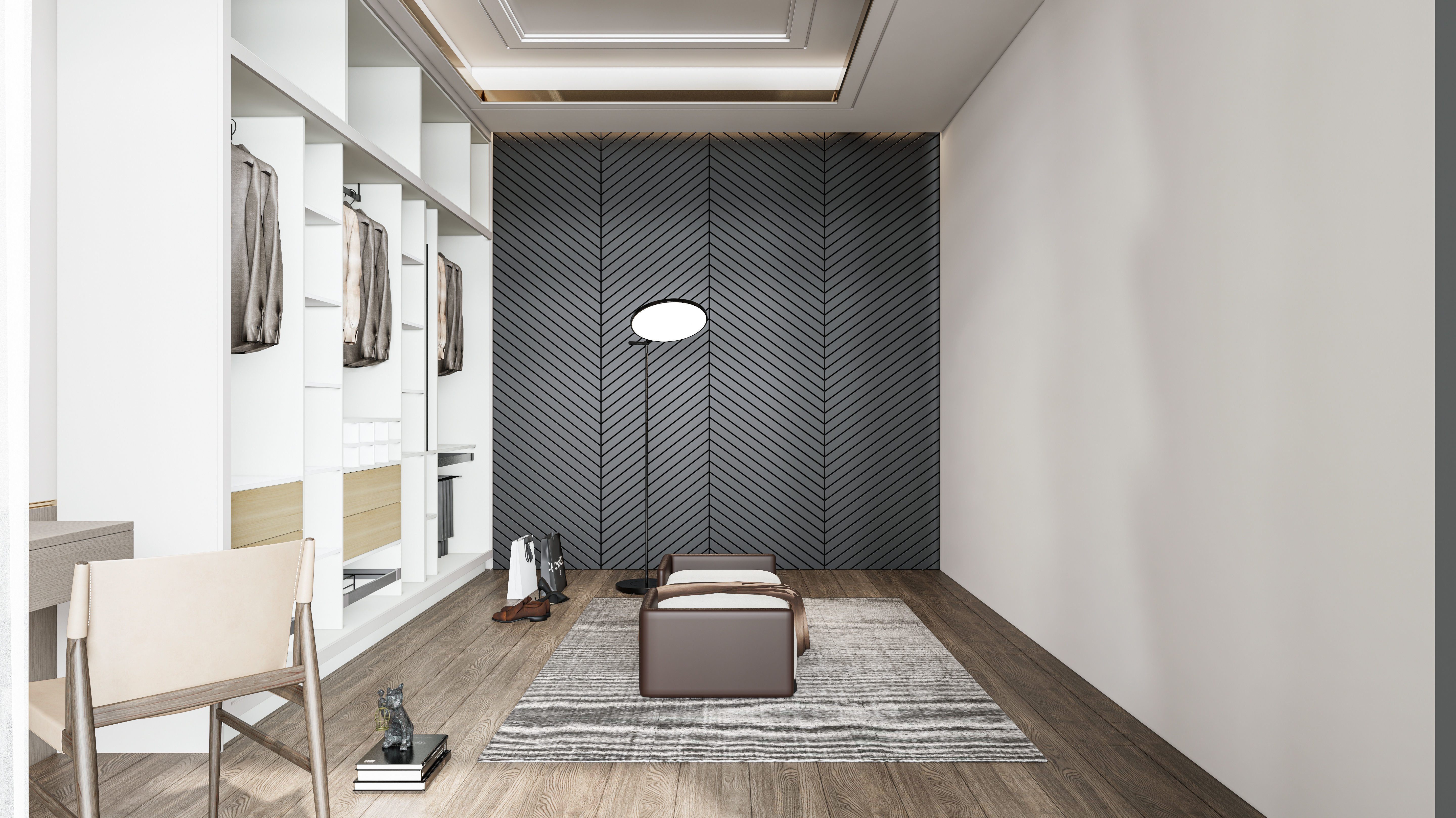 Dressing room  Wardrobe closet full Scene 3D model_13