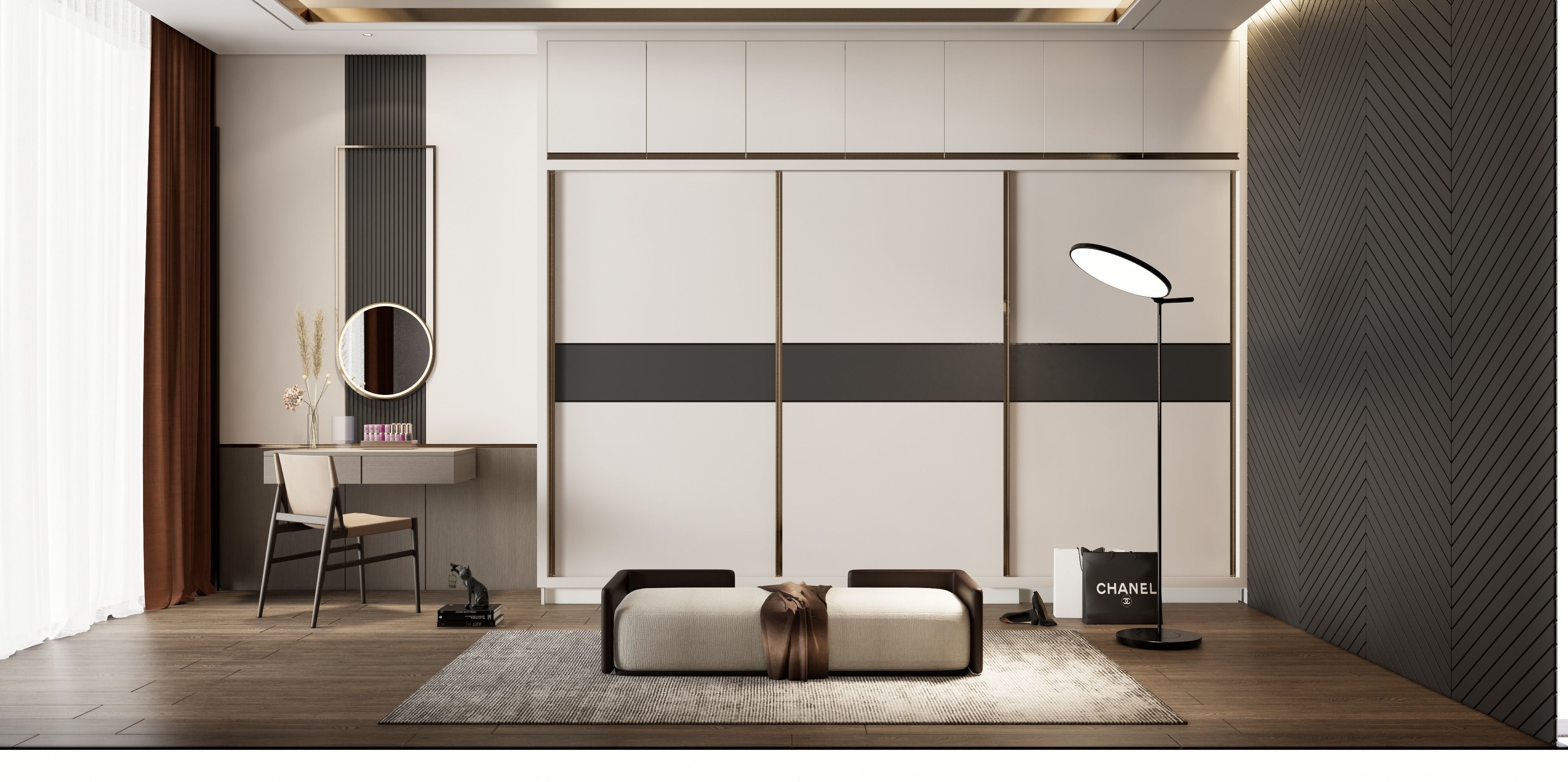 Dressing room  Wardrobe closet full Scene 3D model_7