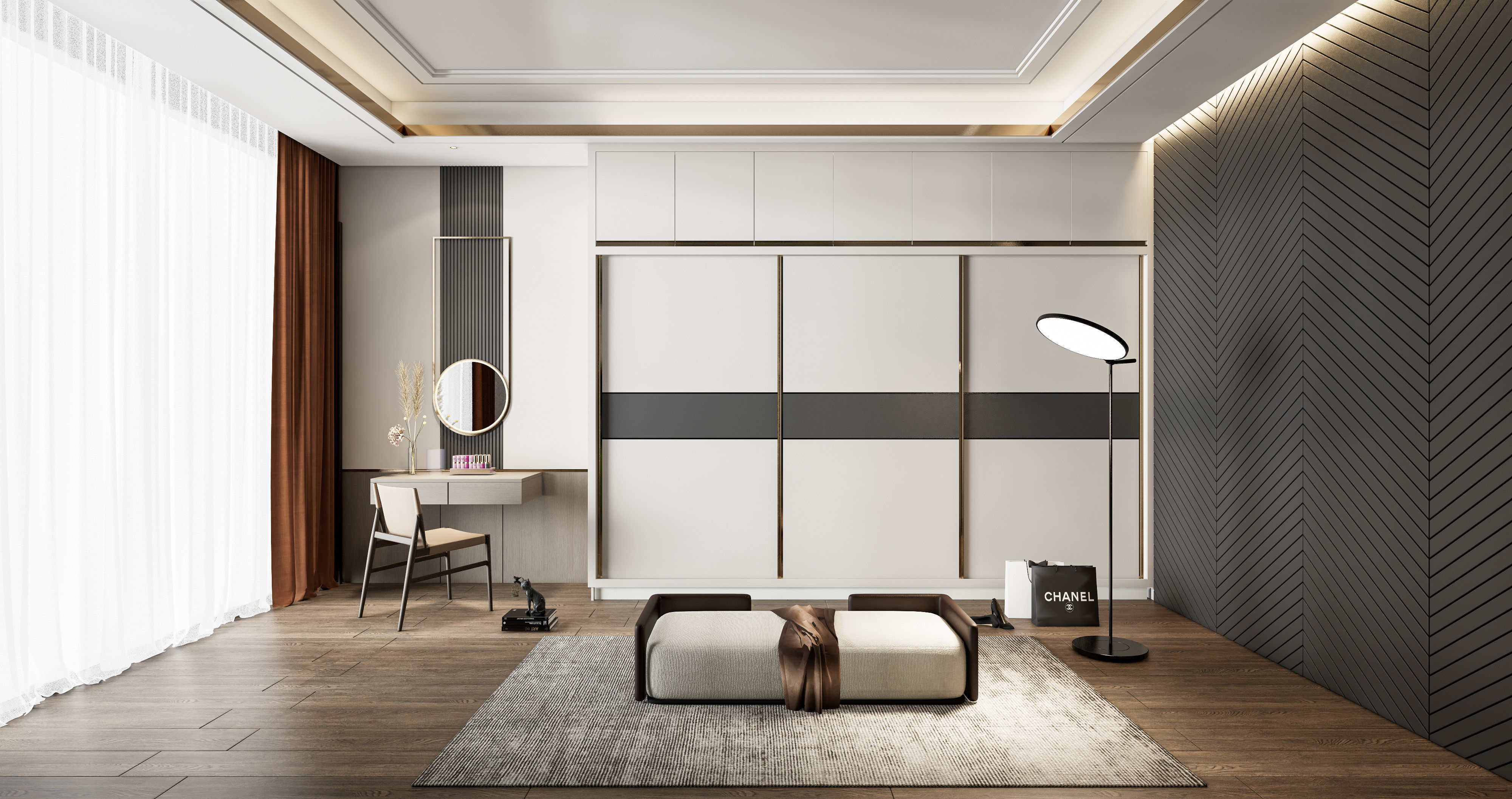 Dressing room  Wardrobe closet full Scene 3D model_19