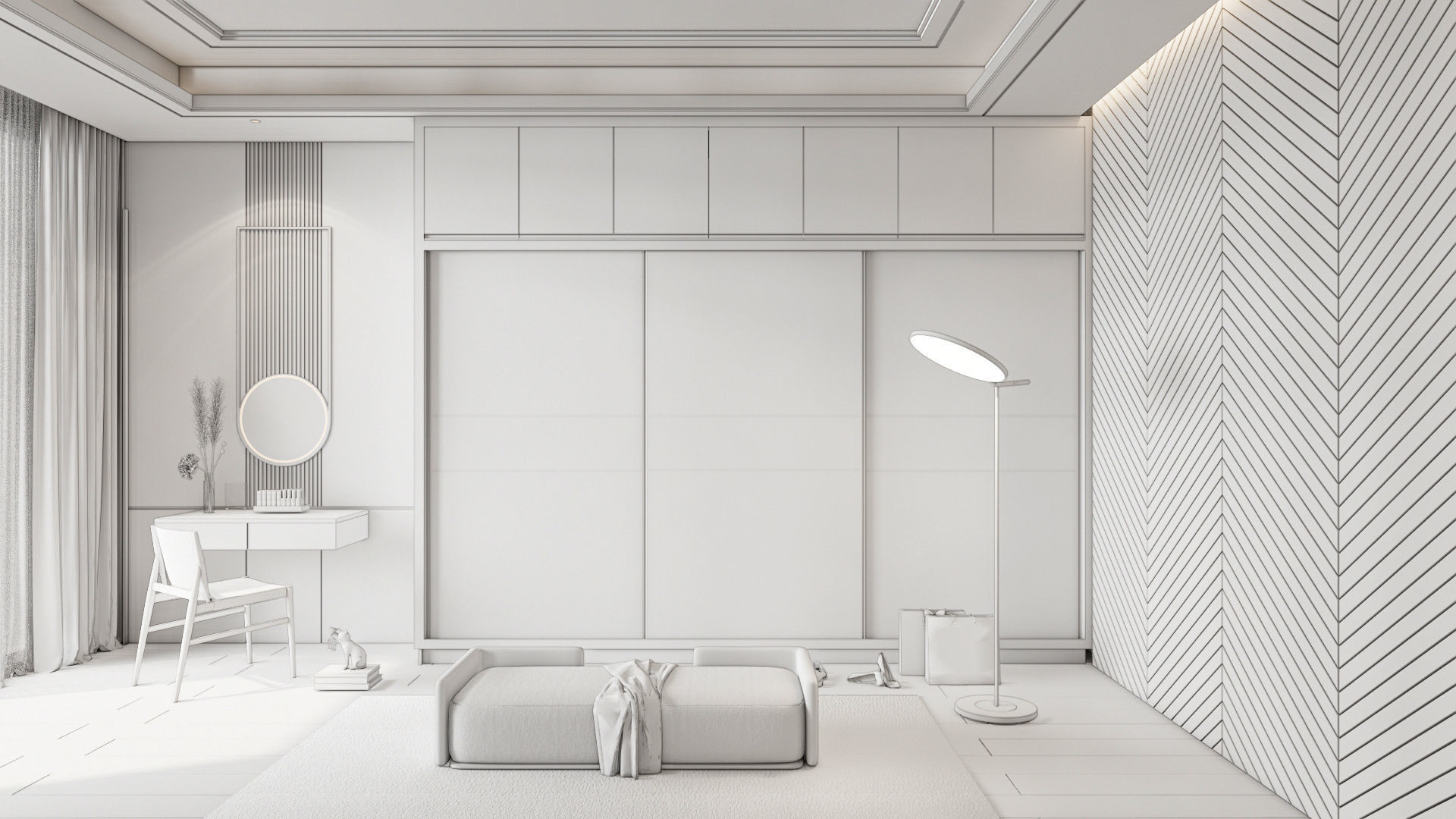 Dressing room  Wardrobe closet full Scene 3D model_20