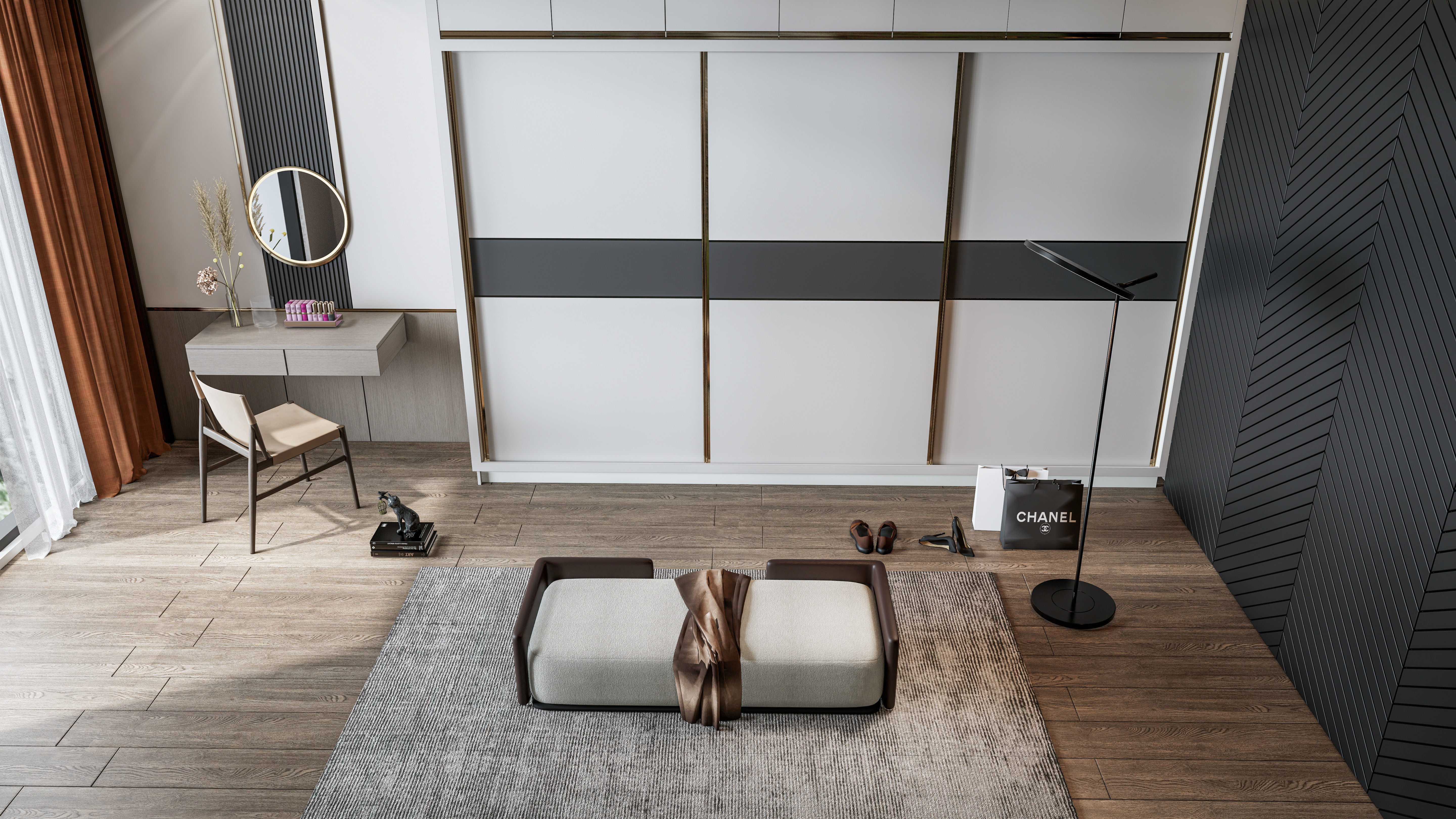 Dressing room  Wardrobe closet full Scene 3D model_11