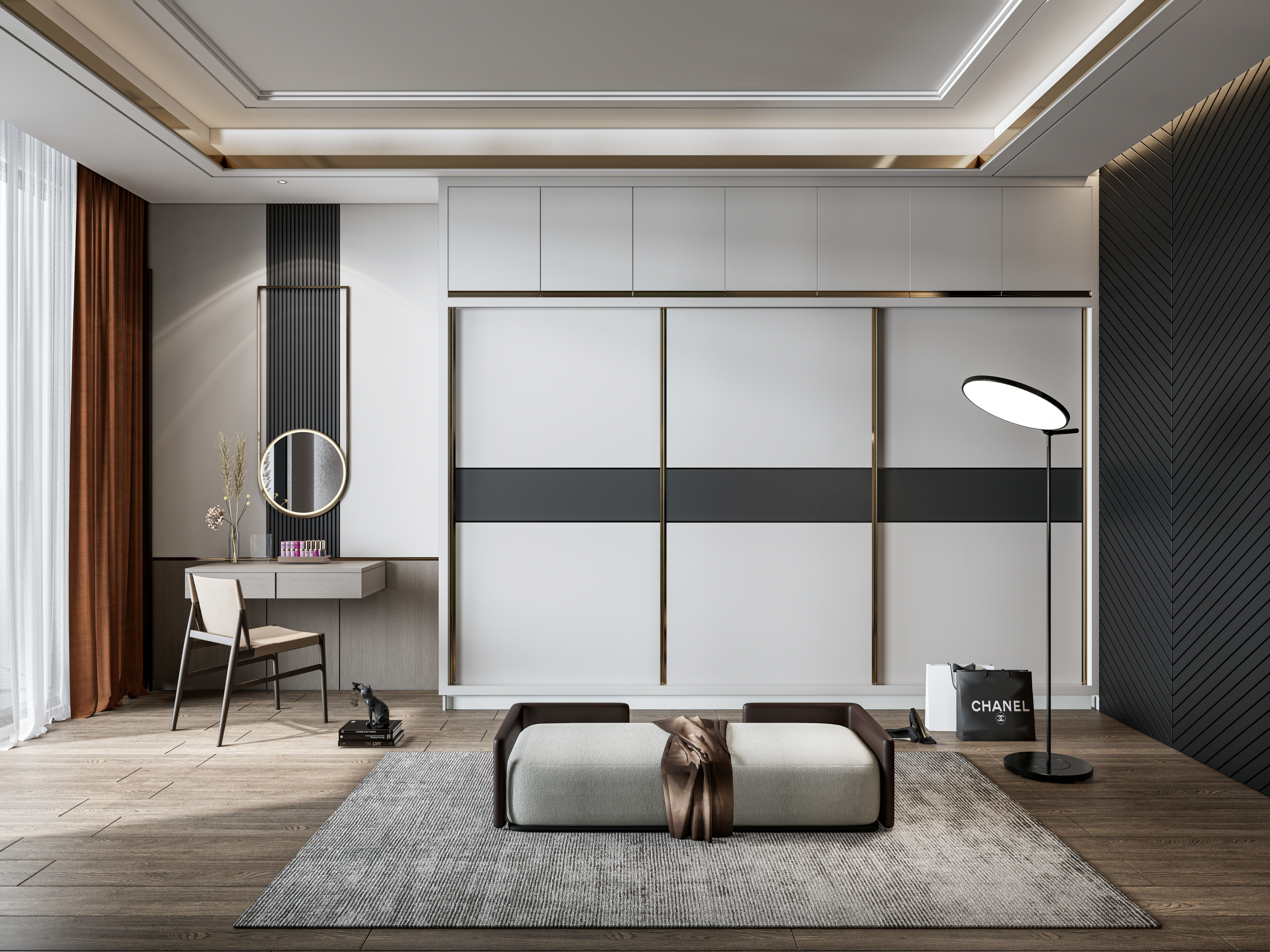 Dressing room  Wardrobe closet full Scene 3D model_2