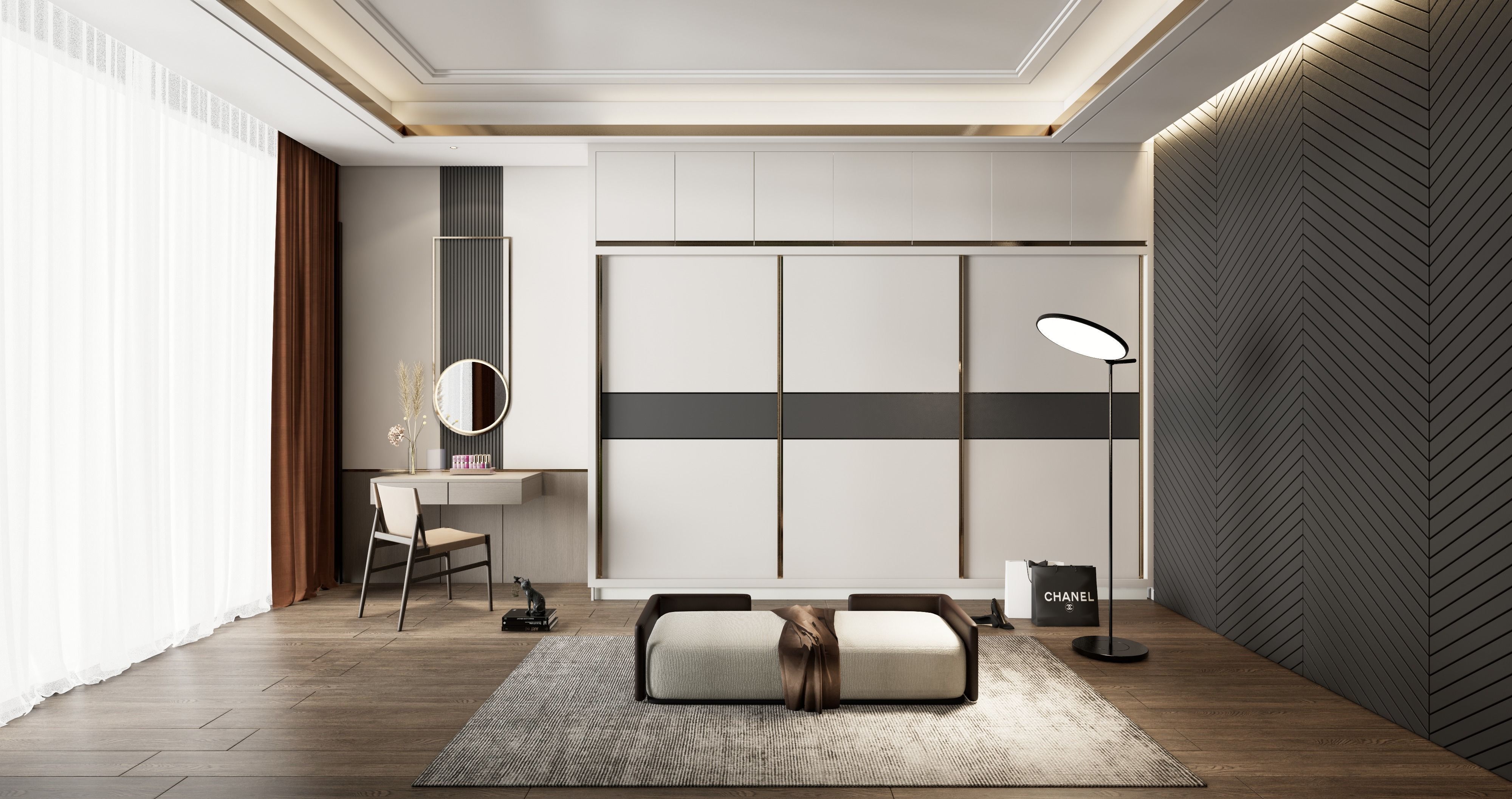 Dressing room  Wardrobe closet full Scene 3D model_3