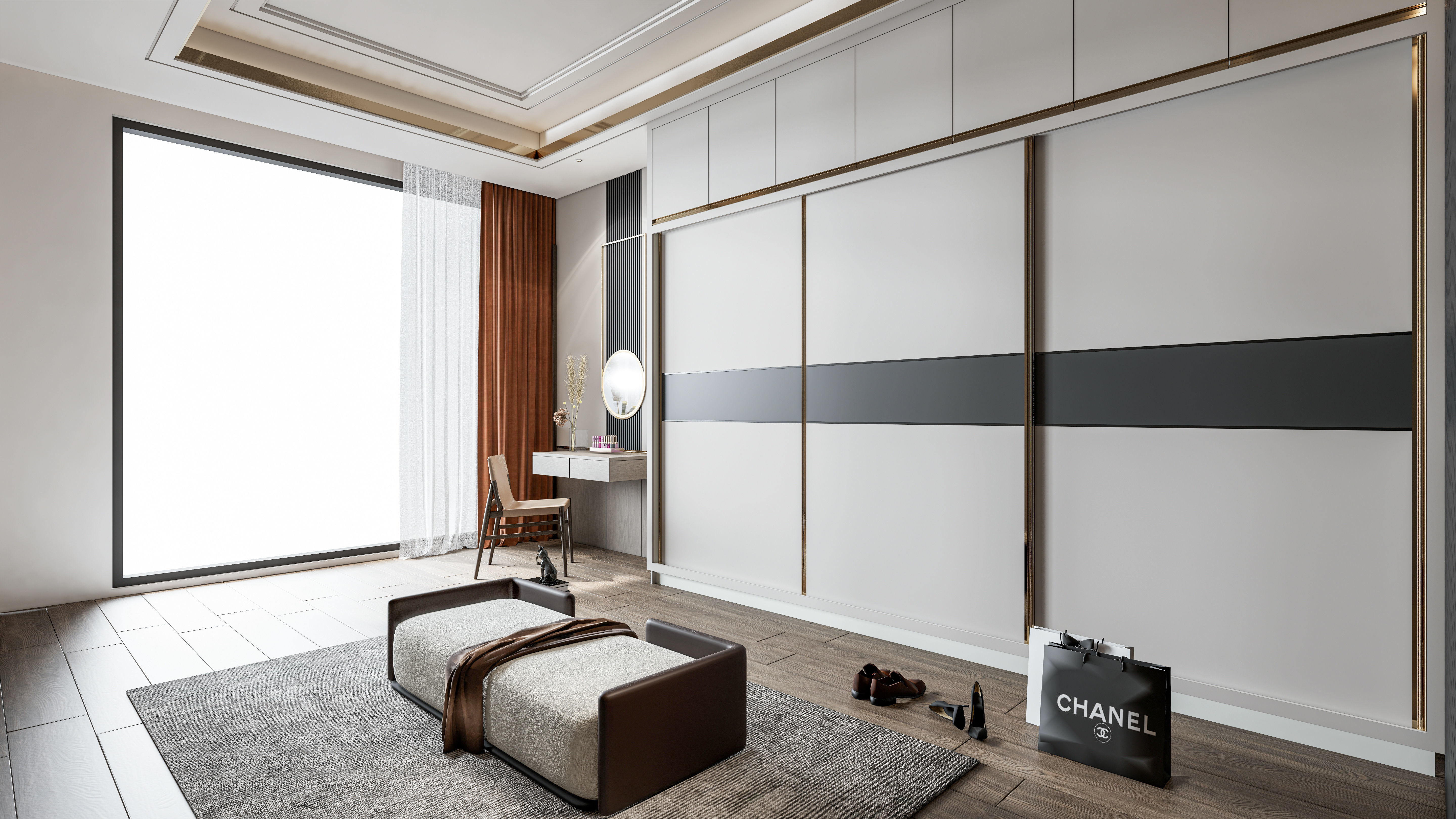 Dressing room  Wardrobe closet full Scene 3D model_15