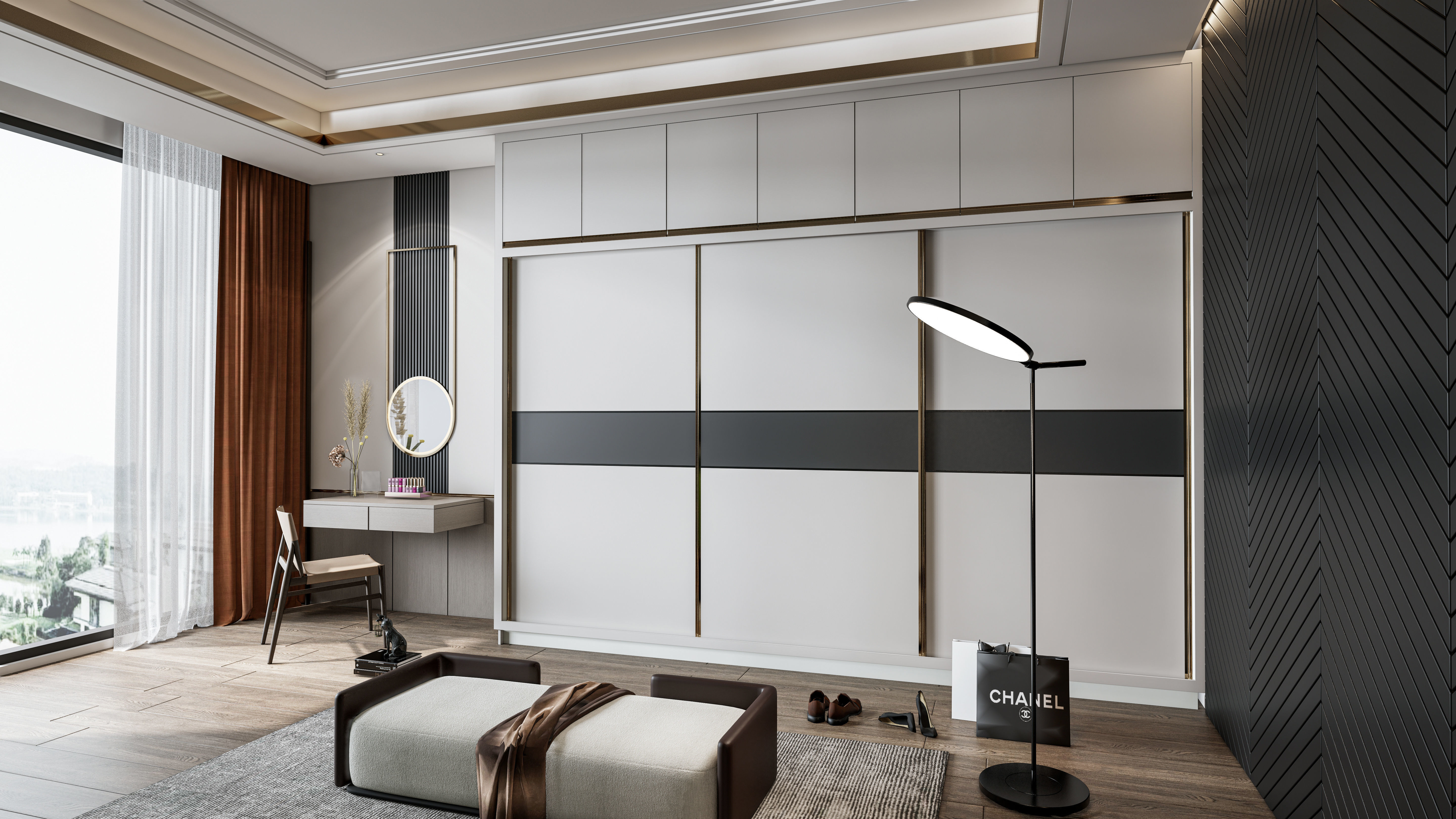 Dressing room  Wardrobe closet full Scene 3D model_5