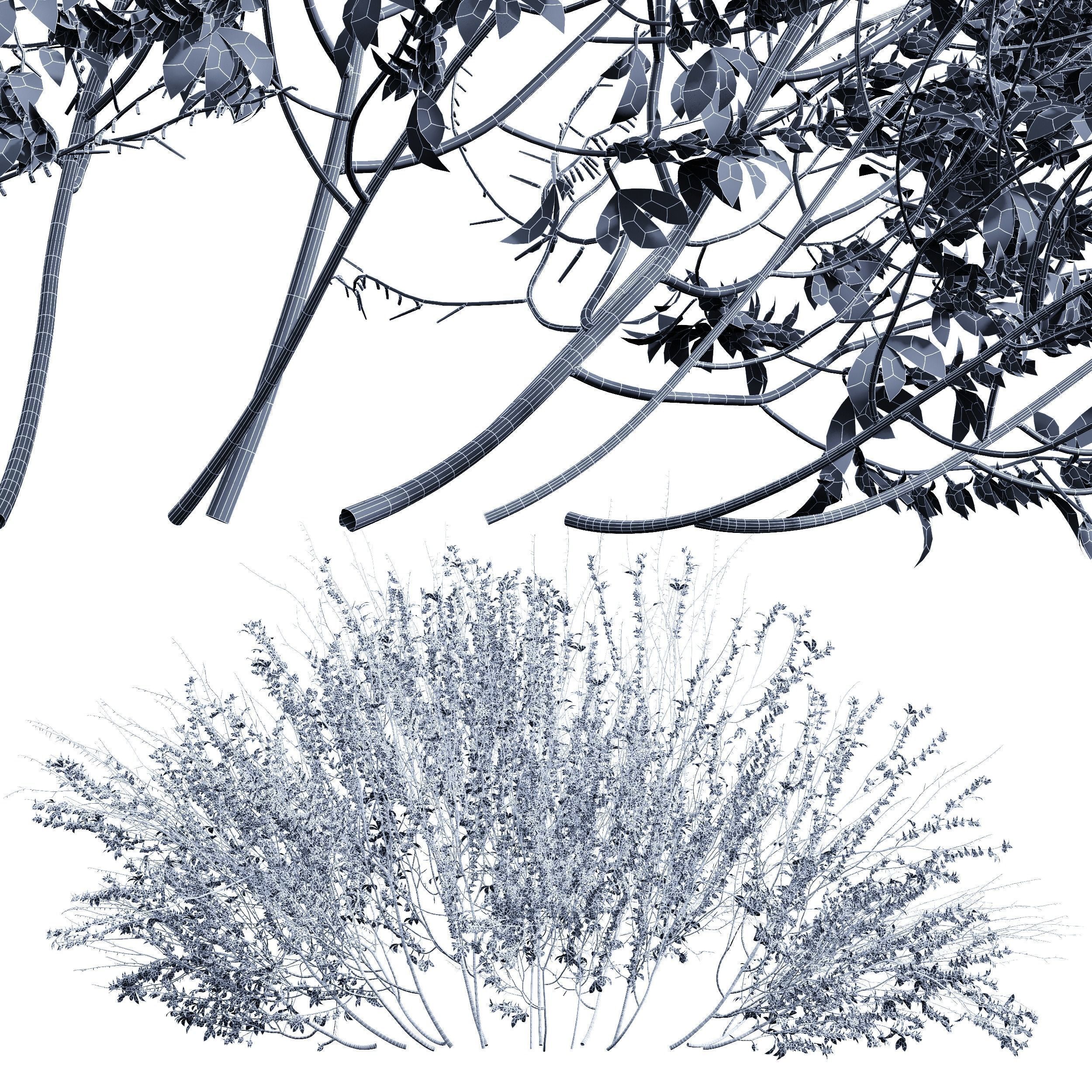 6 Different SETS of Bush SET VOL72 3D Model Collection_18