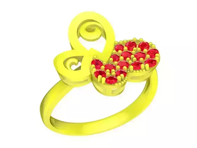 6304 Chinese Butterfly Diamond Women Ring