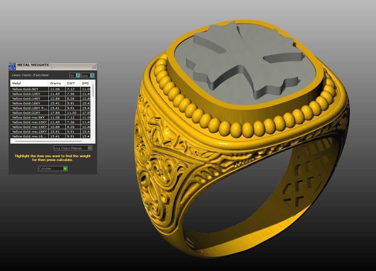 men ring  3D print model_2