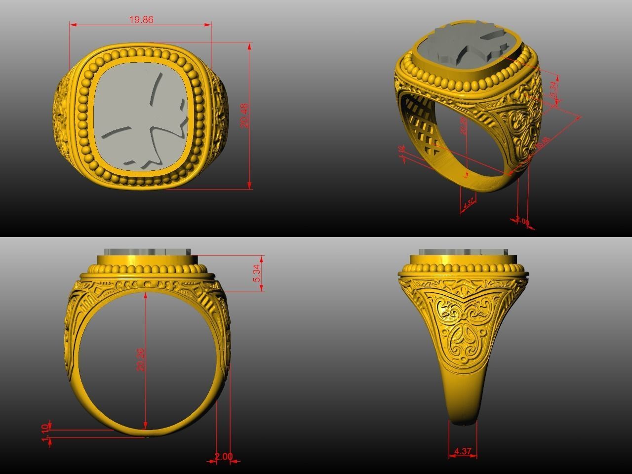 men ring  3D print model_1