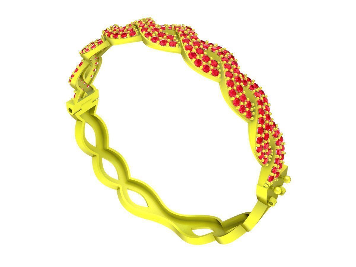 6326 New Design Korean Diamond Bangle Bracelets 3D print model_2