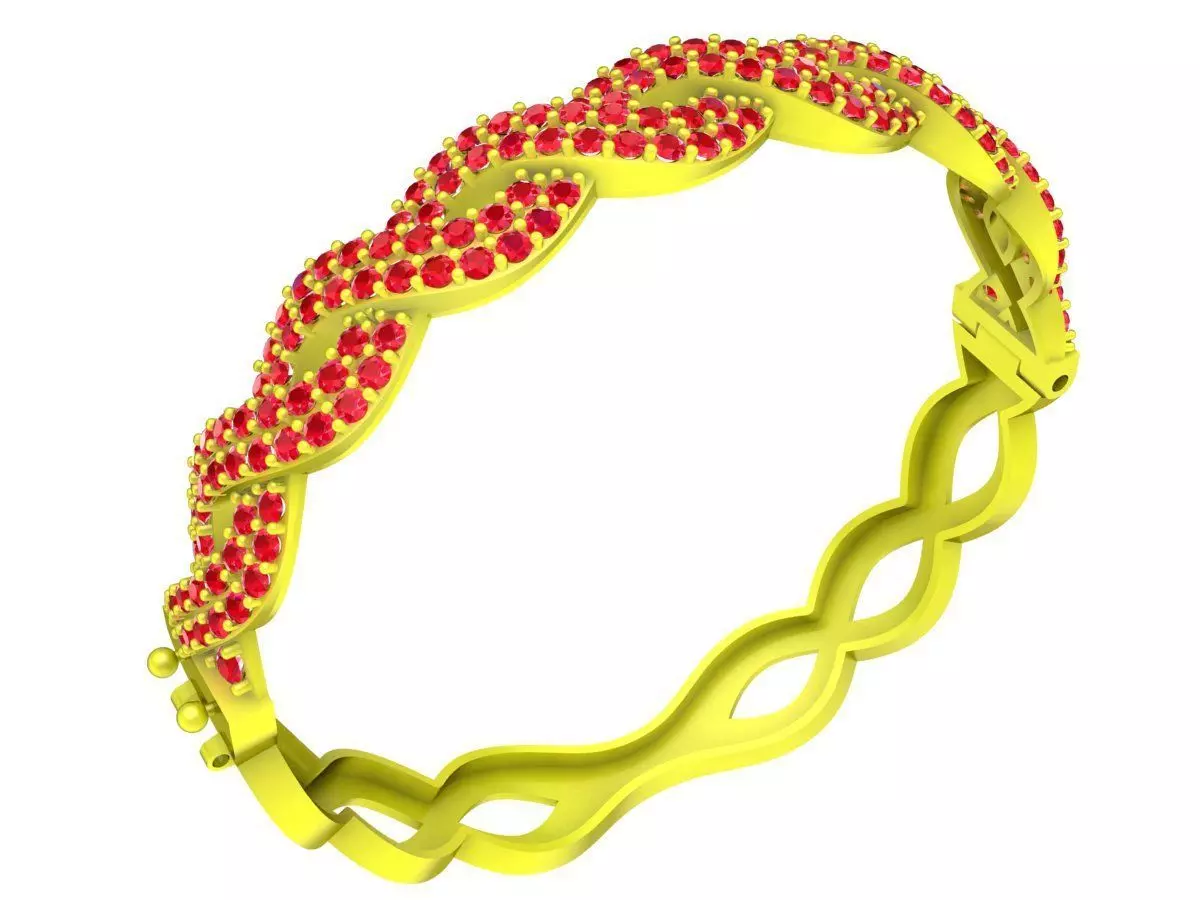 6326 New Design Korean Diamond Bangle Bracelets 3D print model_0