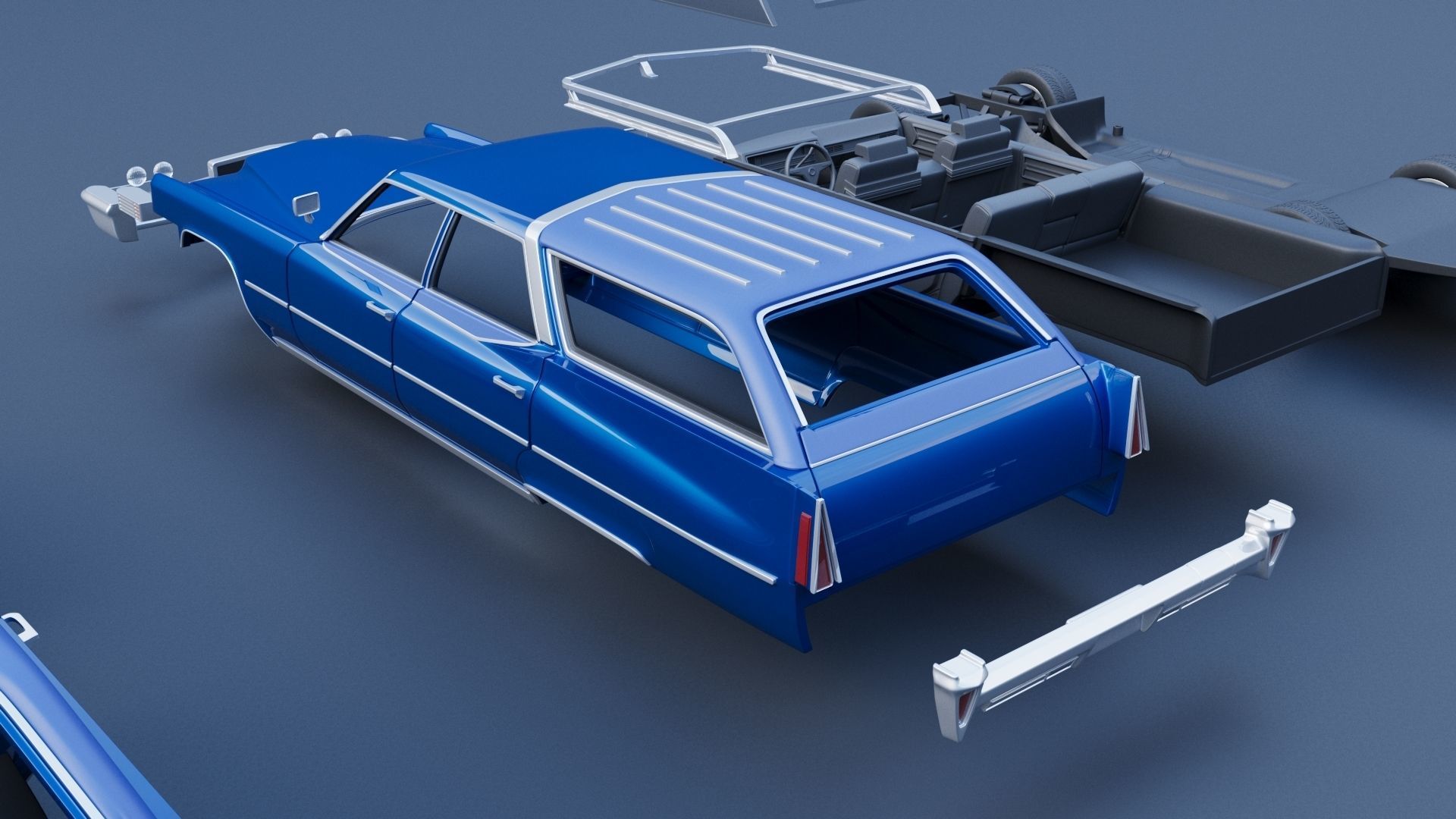 Cadillac Fleetwood Brougham Wagon 1970 3D print model_14