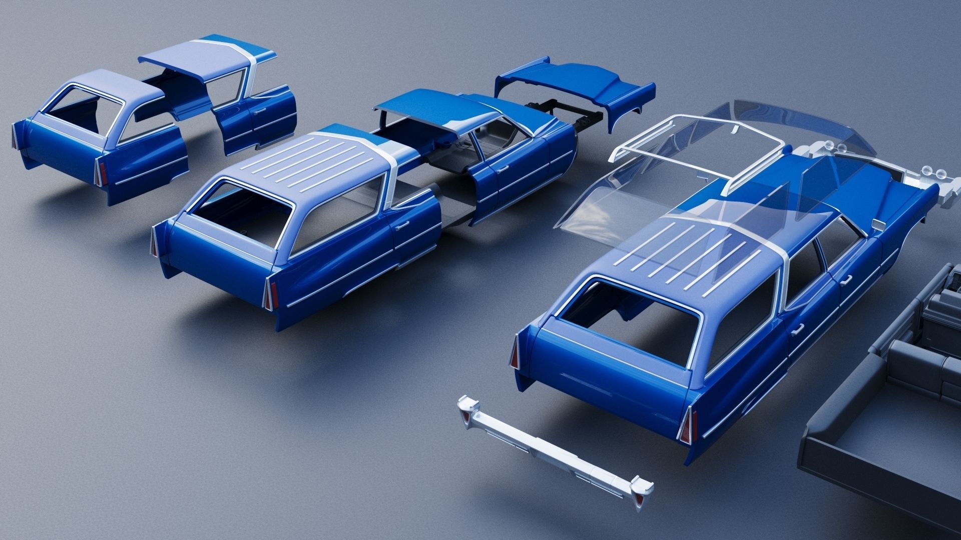 Cadillac Fleetwood Brougham Wagon 1970 3D print model_13