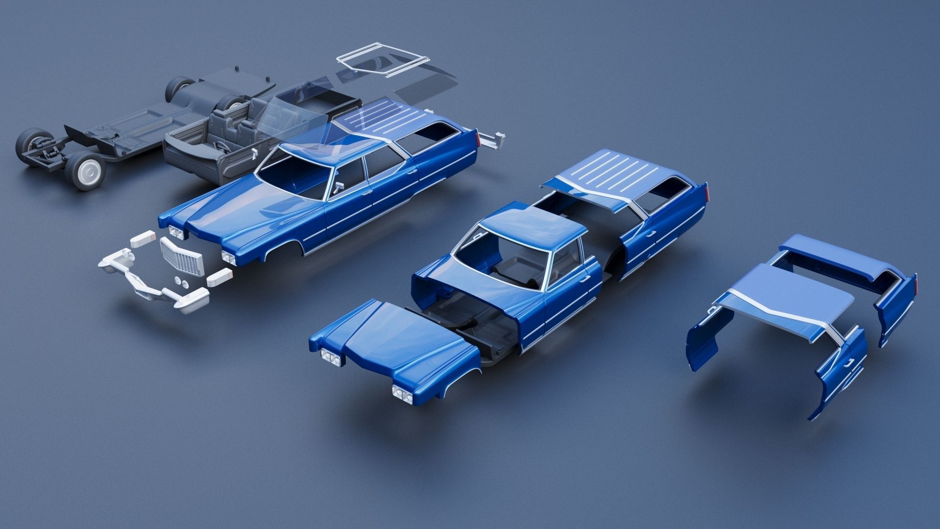 Cadillac Fleetwood Brougham Wagon 1970 3D print model_10