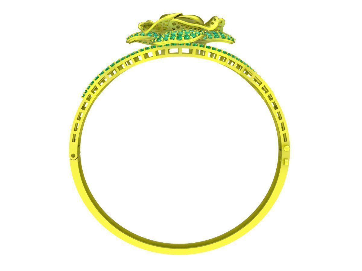 6328 New Design Flower Diamond Bangle Bracelets 3D print model_2