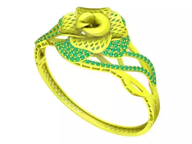 6328 New Design Flower Diamond Bangle Bracelets