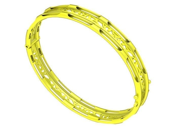 6331 Vietnamese elephant tail hair Diamond bangle 3D print model