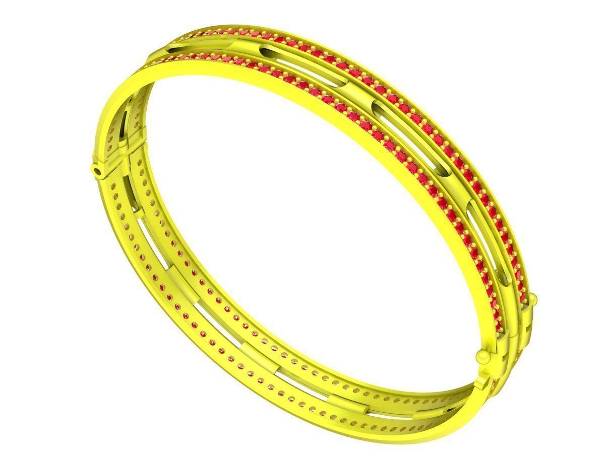 6332 Vietnamese elephant tail hair Diamond bangle 3D print model_2