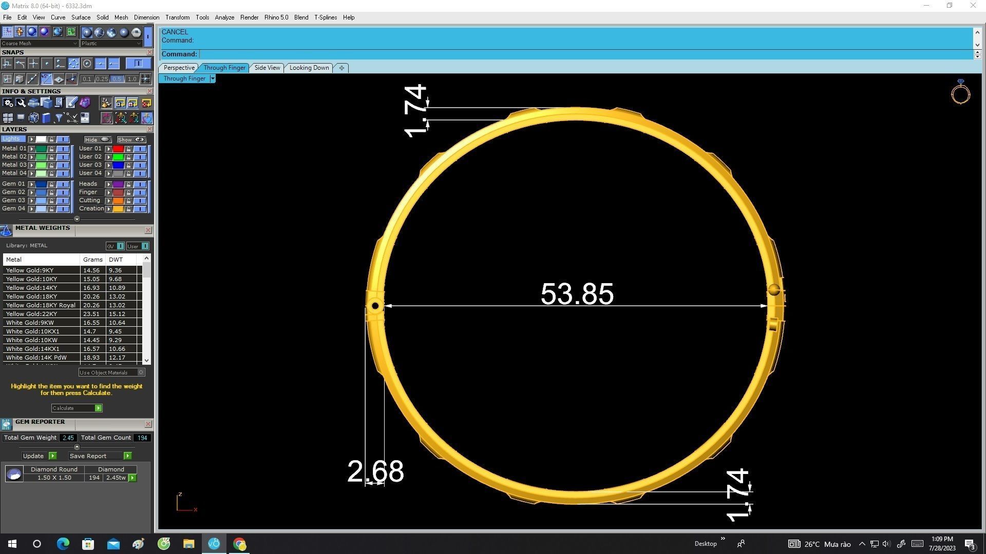 6332 Vietnamese elephant tail hair Diamond bangle 3D print model_6