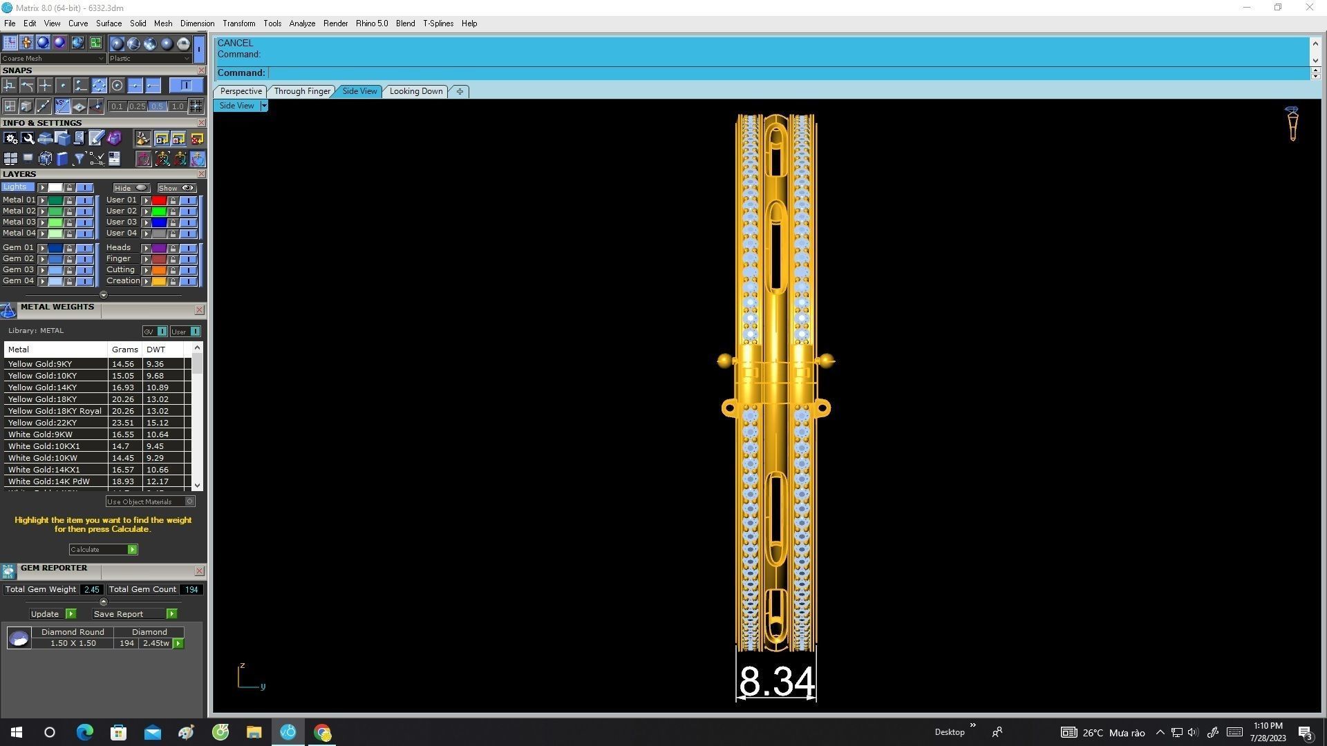 6332 Vietnamese elephant tail hair Diamond bangle 3D print model_7