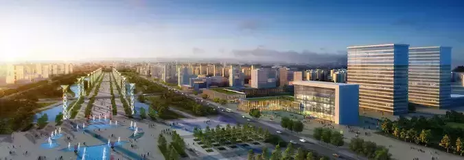 3Dmax fashion city commercial square building 242