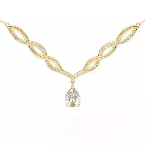 Elegant Gold Necklace with Diamond Pendant 