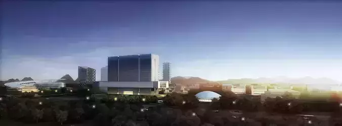 3Dmax fashion city commercial square building 246