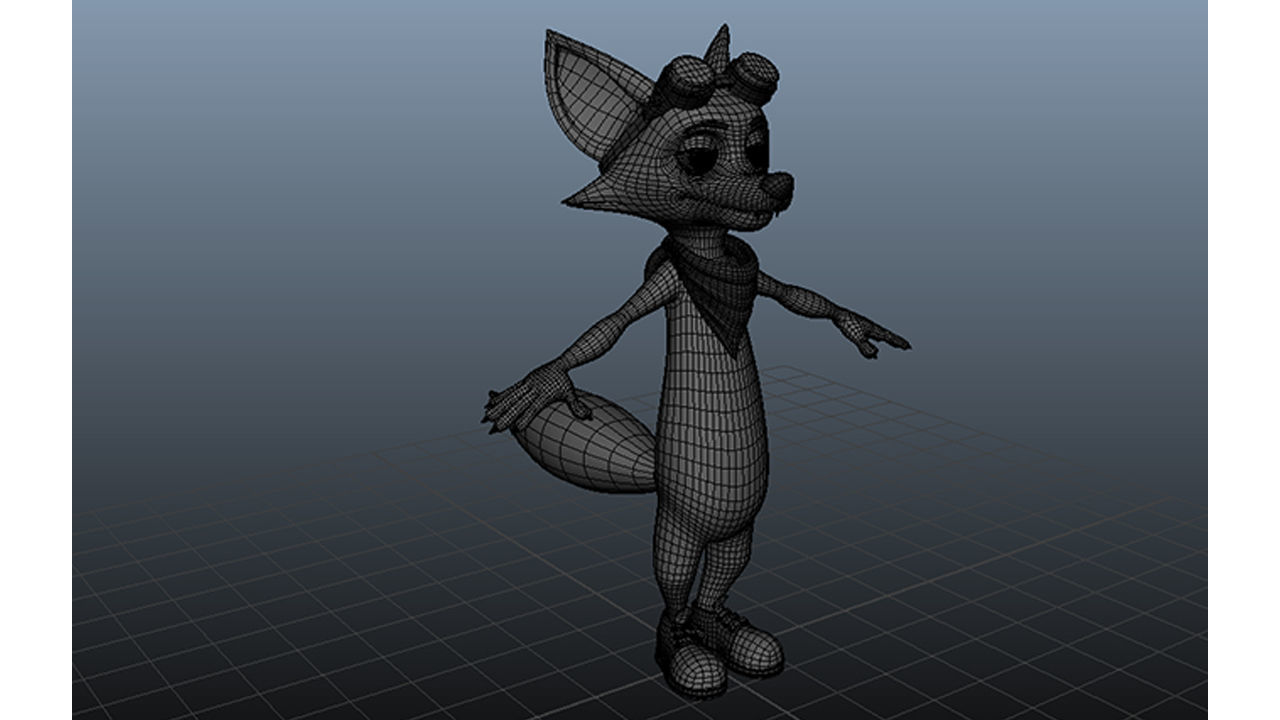 3D Stylized Fox Low-poly 3D model_3