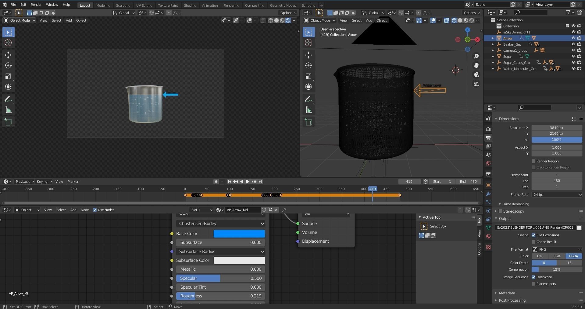 Sugar mixed in water 3D model_6