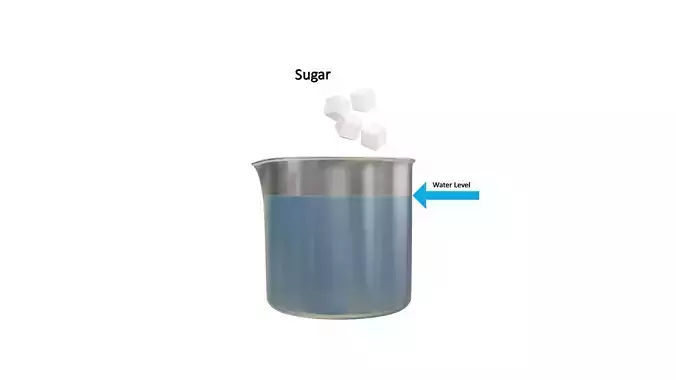 Sugar mixed in water 3D model