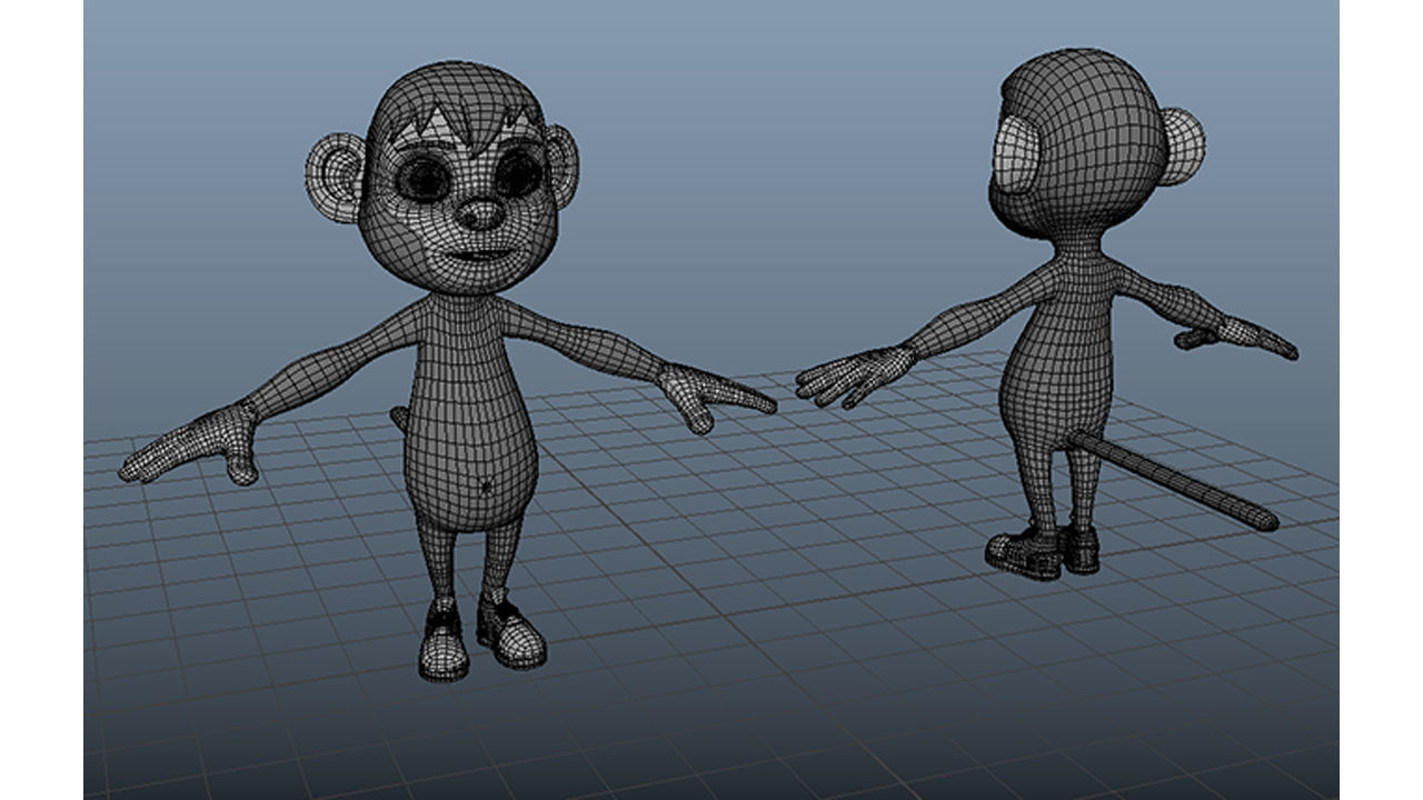 3D Stylized Monkey Low-poly 3D model_2