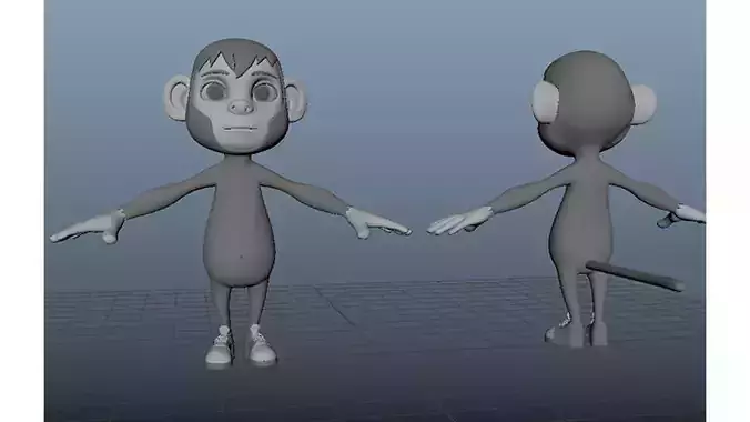 3D Stylized Monkey Low-poly 3D model