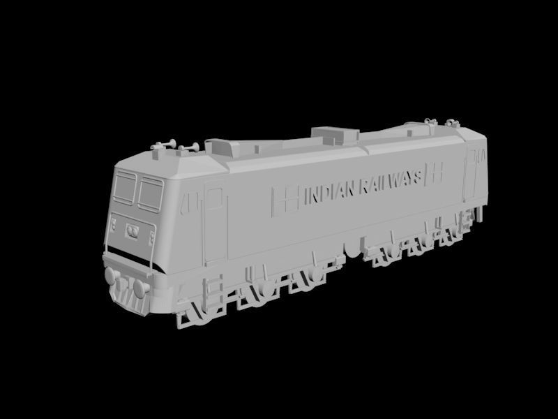 Indian locomotive class WAG Siemens Low-poly 3D model_6