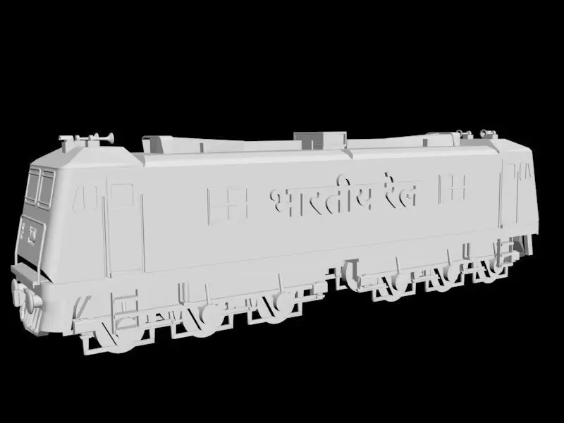 Indian locomotive class WAG Siemens Low-poly 3D model_0