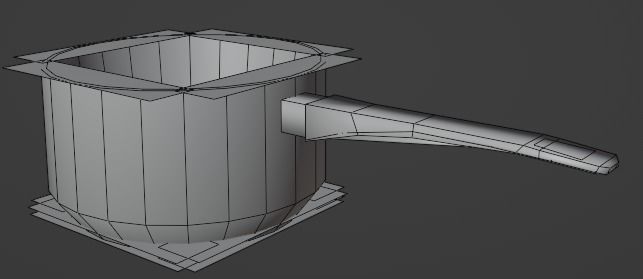 Saucepan with lid Low-poly 3D model_3