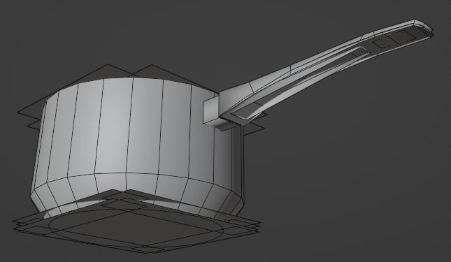 Saucepan with lid Low-poly 3D model_4