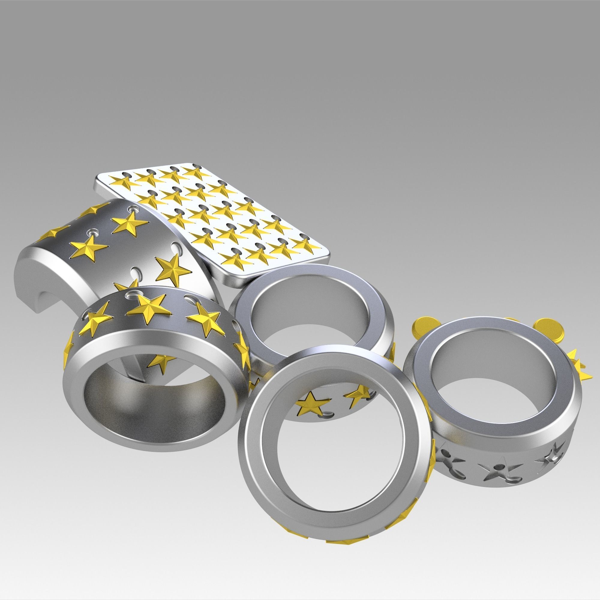 YU-GI-OH  Dueling Gauntlet Set replica cosplay prop 3D print model_5