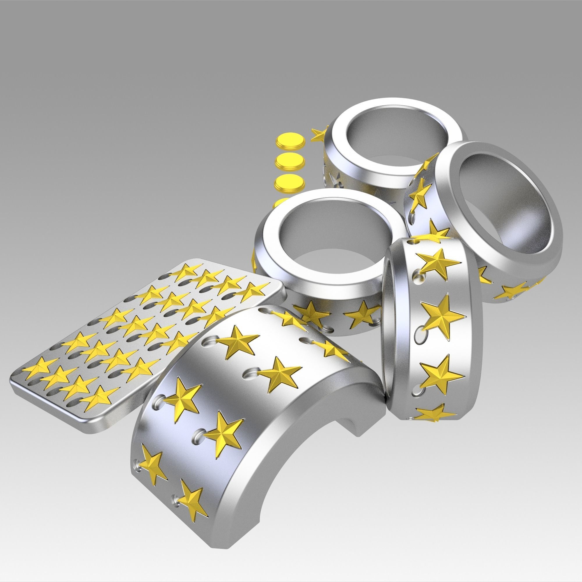 YU-GI-OH  Dueling Gauntlet Set replica cosplay prop 3D print model_3