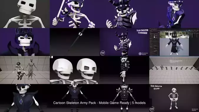 Cartoon Skeleton Army Pack - Mobile Game Ready