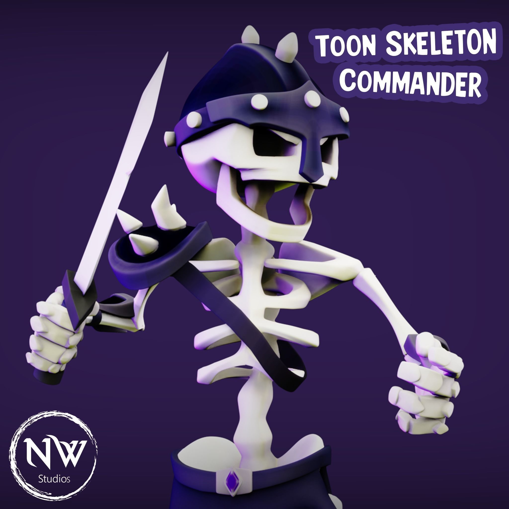 Cartoon Skeleton Army Pack - Mobile Game Ready 3D Model Collection_12