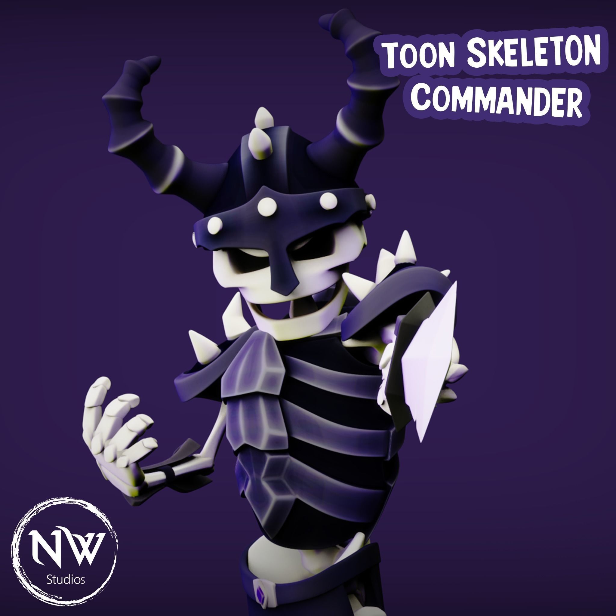 Cartoon Skeleton Army Pack - Mobile Game Ready 3D Model Collection_11