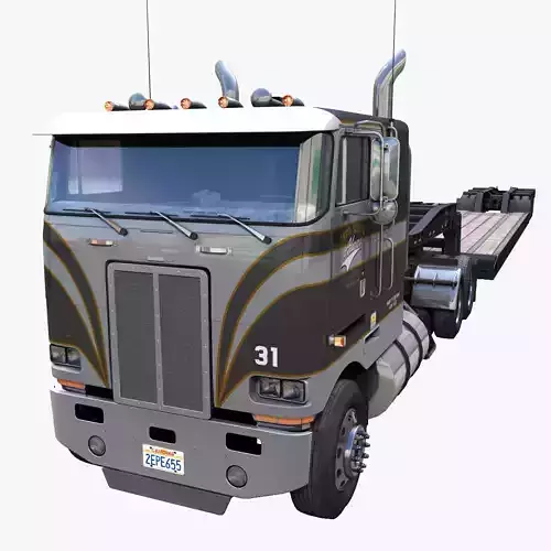 Peterbilt 362 Lowboy trailer Low-poly 3D model