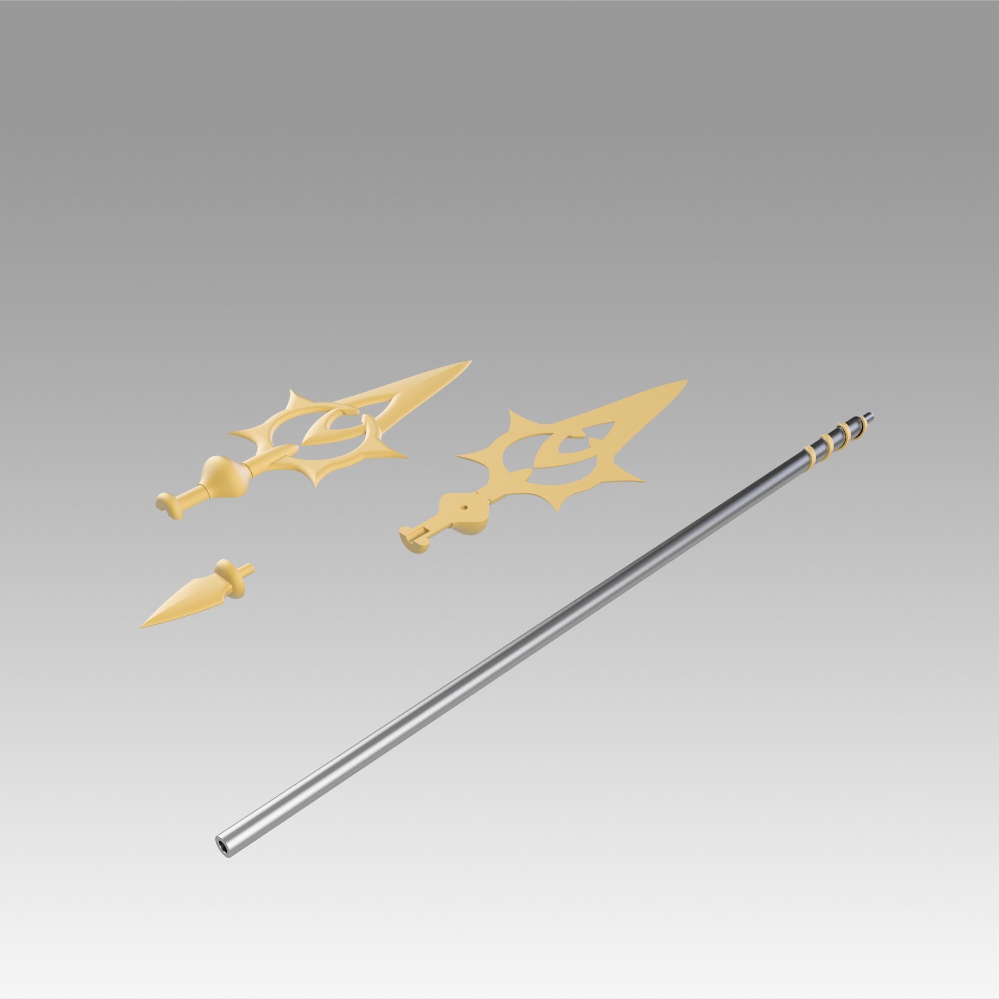 FE If Fates Birthright Aqua Staves Cosplay Weapon replica  3D print model_9